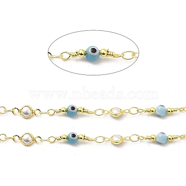 Handmade Brass Glass Link Chain(CHC-I045-25G)-2