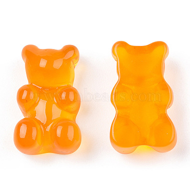 18mm Orange Bear Resin Cabochons