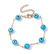Lampwork Evil Eye Link Chain Bracelets(BJEW-JB10045-02)-1