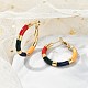 PVD Vacuum Plating 201 Stainless Steel Enamel Hoop Earrings for Women(EJEW-B016-33C)-2