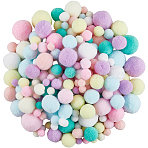 Polyester Ball Decoration, Pom Pom Ball, For DIY Craft, Mixed Color, 0.8~3cm, about 100pcs/set, 4 sets(FIND-CP0002-91A)