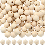 Natural Unfinished Wood Beads, Round Wooden Loose Beads Spacer Beads for Craft Making, Macrame Beads, BurlyWood, 16x14~15mm, Hole: 3~5mm, 150pcs/set(WOOD-SP0001-62F)