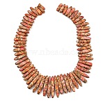Synthetic Imperial Jasper Graduated Beads Strands, Dyed, Nuggets, Top Drilled, Orange, 17~45x4.5~7.5x6~7mm, Hole: 1mm, about 63pcs/strand, 12.20 inch(31cm)(G-L647-C01-01A)