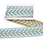 5M Polyester Jacquard Ribbons, for Cushions Decoration, Medium Aquamarine, 2-3/8 inch(60mm)(OCOR-OC0001-55B)