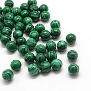 Round Dyed Synthetic Malachite Beads, Gemstone Sphere, No Hole/Undrilled, 10~11mm(G-Q450-01)