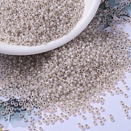 MIYUKI Round Rocailles Beads, Japanese Seed Beads, (RR2352) Silverlined Pale Peach Opal, 2x1.3mm, Hole: 0.8mm, about 1111pcs/10g(X-SEED-G007-RR2352)