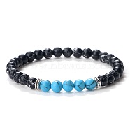 Simple Fashion Natural Gemstone & Synthetic Turquoise Beaded Stretch Bracelets for Women(KD8303-8)