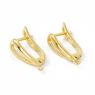 Brass Hoop Earring Findings with Latch Back Closure, with Horizontal Loops, Teardrop, Cadmium Free & Lead Free, Long-Lasting Plated, Real 24K Gold Plated, 19.5x11x5mm, Hole: 1.2mm, Pin: 0.9mm(KK-A172-21G)