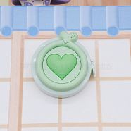 Lucky Heart PVC & Polyethylen Tape Measure, Soft Retractable Sewing Tape Measure, for Body, Sewing, Tailor, Cloth, Pale Green, 55.5x51x21mm(FAMI-PW0001-53A-05)