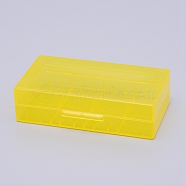 Plastic Battery Storage Box, Rectangle, Yellow, 4.25x7.7x2.1cm, Inner Size: 3.75x7.3cm(CON-WH0074-94D)