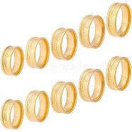 Unicraftale 10Pcs 5 Size 304 Stainless Steel Grooved Finger Ring Settings, Ring Core Blank, for Inlay Ring Jewelry Making, Golden, US Size 7 1/4~12 1/4(17.4~21.4mm), 2Pcs/size(STAS-UN0041-21G)