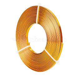 BENECREAT Aluminum Wire, Flat Craft Wire, Bezel Strip Wire for Cabochons Jewelry Making, Goldenrod, 5x1mm, about 10m/roll(AW-BC0003-34B-07)