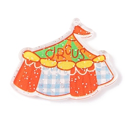 Circus Theme Acrylic Pendants, House, 30.5x39.5x2.5mm, Hole: 1.7mm(MACR-U003-04E)