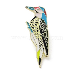 Origami Bird Enamel Pin, Golden Zinc Alloy Brooches for Backpack Clothes, Colorful, 40x14mm(JEWB-D069-01G)