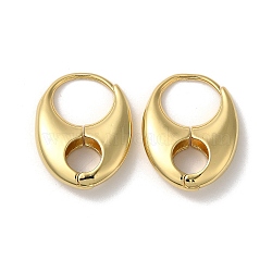 Rack Plating Brass Oval Hoop Earrings, Lead Free & Cadmium Free, Long-Lasting Plated, Real 18K Gold Plated, 21x4mm(EJEW-L224-84G)