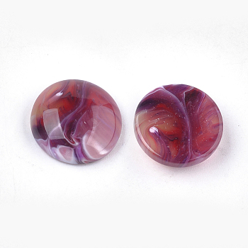Resin Cabochons, Imitation Gemstone Style, Dome/Half Round, Old Rose, 12x5mm