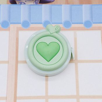 Lucky Heart PVC & Polyethylen Tape Measure, Soft Retractable Sewing Tape Measure, for Body, Sewing, Tailor, Cloth, Pale Green, 55.5x51x21mm