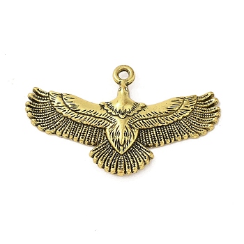 Tibetan Style Alloy Pendant, Eagle, Antique Golden, 30.5x50x3.5mm, Hole: 2mm