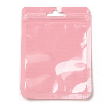Rectangle Plastic Yin-Yang Zip Lock Bags, Resealable Packaging Bags, Self Seal Bag, Pearl Pink, 12x9x0.02cm, Unilateral Thickness: 2.5 Mil(0.065mm)