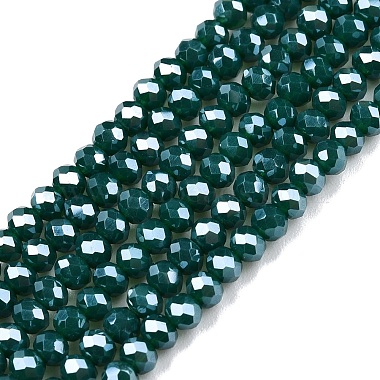 Dark Cyan Rondelle Glass Beads