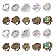 32Pcs 8 Style Vintage Adjustable Iron Flower Finger Ring Components with Alloy Cabochon Bezel Settings(DIY-NB0008-14)-1