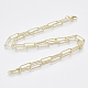 Brass Textured Paperclip Chain Necklace Making(MAK-S072-01B-LG)-2