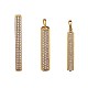 3Pcs Brass Micro Pave Clear Cubic Zirconia Pendants(JX131A)-1