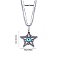 Five-pointed Star Pendant Necklace Titanium Steel Star Pendant Necklace Vintage Resin Evil Eye Jewelry Guardian Charms for Men Women(JN1108A)-2