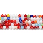 Opaque Solid Color Imitation Jade Glass Beads Strands, Faceted, Bicone, Colorful, 4x4mm, Hole: 0.8~1mm, about 75~78pcs/strand, 28~29cm(EGLA-A039-P4mm-D16)