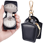 Mini PU Leather Ring Organizer Boxes, Bag Shape with Clasps, Golden, Black, 11.7cm, Bag: 7.6x5.4x3.3cm(CON-BBC0001-31A)