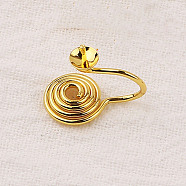 Brass Clip-on Earring Findings, for Earring Making, Golden, 14x11mm(WG21877-02)