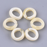 Acrylic Linking Rings, Quick Link Connectors, For Jewelry Chains Making, Imitation Gemstone Style, Ring, Wheat, 19.5x18x8mm, Hole: 11.5x10.5mm, about 420pcs/500g(OACR-S021-24A)
