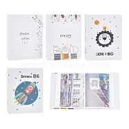 4 Book 4 Patterns Cardboard Cover Interstitial Album Book, Laminated Art Paper Slip-in Pockets Photos Holder Memorial Book, for 100 Laminated 6 Inch Photos, Animal & Rocket Pattern, Mixed Patterns, 180x140x53mm, Inner Size: 65x20mm, 100 photos/book, 1 book/pattern(AJEW-CP0005-38)