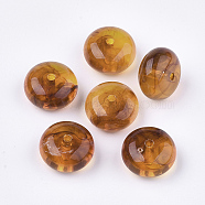 Acrylic Beads, Imitation Gemstone, Rondelle, Chocolate, 20x11mm, Hole: 2.5mm(X-OACR-T006-094A)