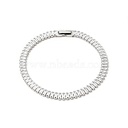 Clear Cubic Zirconia Tennis Bracelet, 304 Stainless Steel Chain Bracelet for Women, Stainless Steel Color, 8-5/8 inch(22cm)(BJEW-E009-03P)