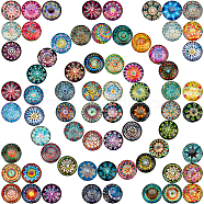 Glass Cabochons, Mixed Pattern, Half Round, Mixed Patterns, 1x1/4 inch(25x6mm), 70pcs/bag(GLAA-WH0022-64B)