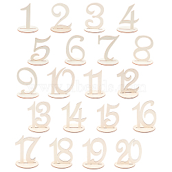 Wooden Table Number Stands Set, BurlyWood, 79.5~100x37~100x2mm, 40pcs/set(DJEW-WH0033-63)