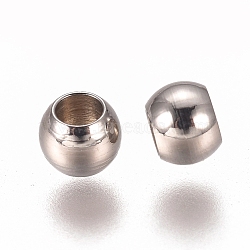 201 Stainless Steel Spacer Beads, Flat Round, Stainless Steel Color, 3x2mm, Hole: 1.6mm(STAS-I137-01H-P)