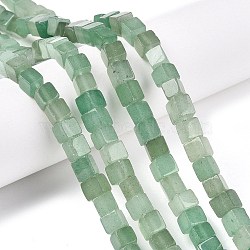 Natural Green Aventurine Beads Strands, Cube, 6~7x6~6.5x6~6.5mm, Hole: 1mm, about 60~61pcs/strand, 15~15.366''(38.1~39cm)(G-T139-6x6-36A)