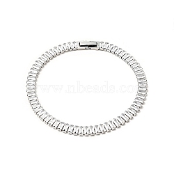 Clear Cubic Zirconia Tennis Bracelet, 304 Stainless Steel Chain Bracelet for Women, Stainless Steel Color, 8-5/8 inch(22cm)(BJEW-E009-03P)