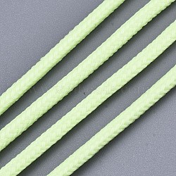 Luminous Polyester Braided Cords, Pale Green, 3mm, about 100yard/bundle(91.44m/bundle)(OCOR-T015-01K)