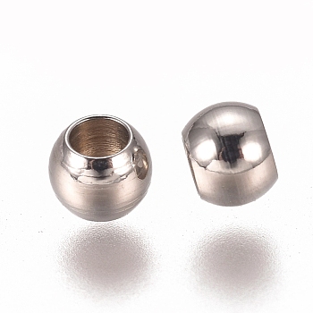 201 Stainless Steel Spacer Beads, Flat Round, Stainless Steel Color, 3x2mm, Hole: 1.6mm