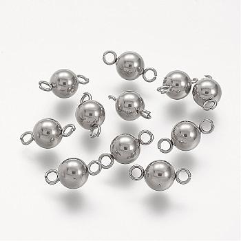 304 Stainless Steel Links connectors, Round, Stainless Steel Color, 16x8mm, Hole: 2.5mm