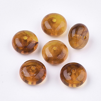 Acrylic Beads, Imitation Gemstone, Rondelle, Chocolate, 20x11mm, Hole: 2.5mm