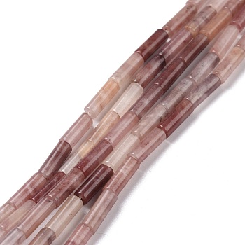 Natural Strawberry Quartz Beads Strands, Column, 13x4mm, Hole: 1.4mm, about 28pcs/strand, 15.20''(38.6~39.1cm)