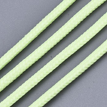 Luminous Polyester Braided Cords, Pale Green, 3mm, about 100yard/bundle(91.44m/bundle)