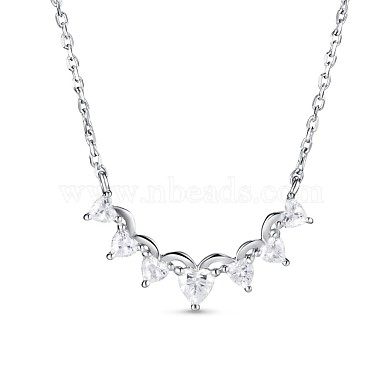 TINYSAND 925 Sterling Silver Cubic Zirconia Princess Crown Shaped Necklaces(TS-N313-S)-1