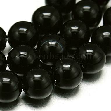 Круглые бусы из натурального черного оникса(X-G-L087-12mm-01)-4