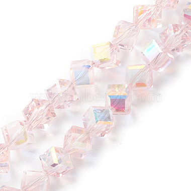 Pink Cube Glass Beads