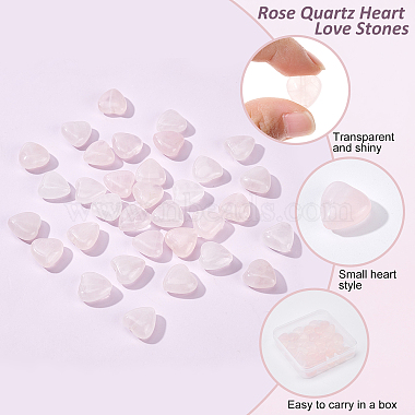 Olycraft 1 hebra de cuentas de corazón de cuarzo rosa natural(G-OC0003-31)-4